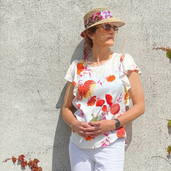 Line2Line B1251 Bluse med flæseærmer
