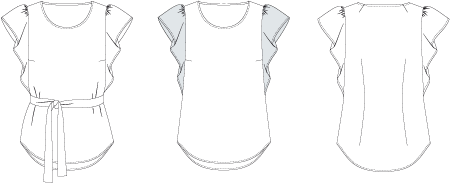 Line2Line B1251 Bluse med flæseærmer