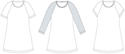 Line2Line C501 Raglan kjole, børn - KreStoffer