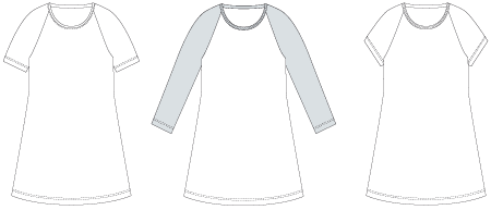 Line2Line C501 Raglan kjole, børn - KreStoffer