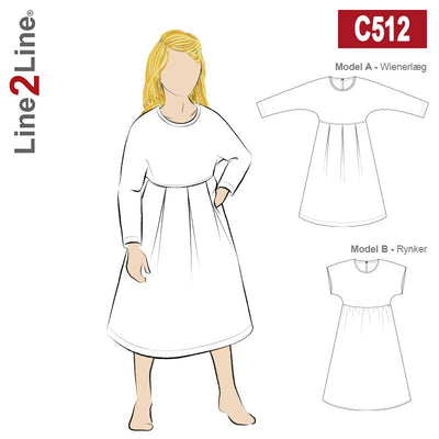 Line2Line C512 Flagermuskjole med læg / rynk - børn - KreStoffer