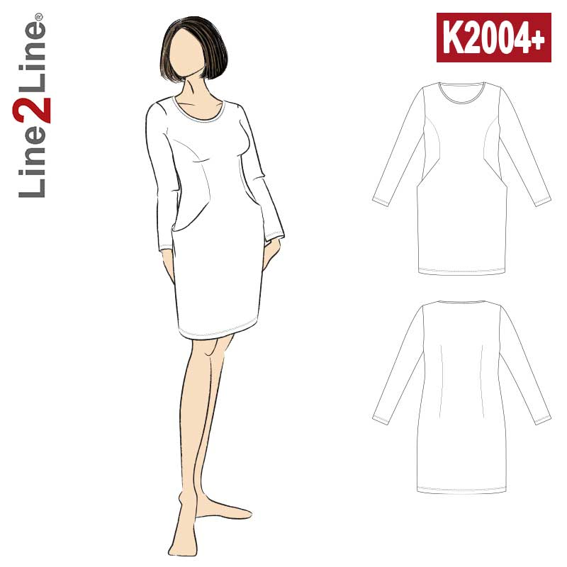 Line2Line K2204 Kjole med lommer PLUS