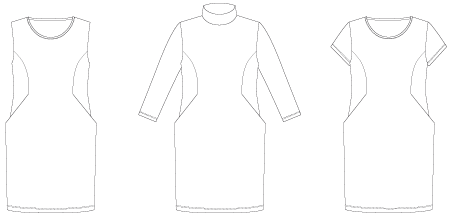 Line2Line K2204 Kjole med lommer PLUS - KreStoffer