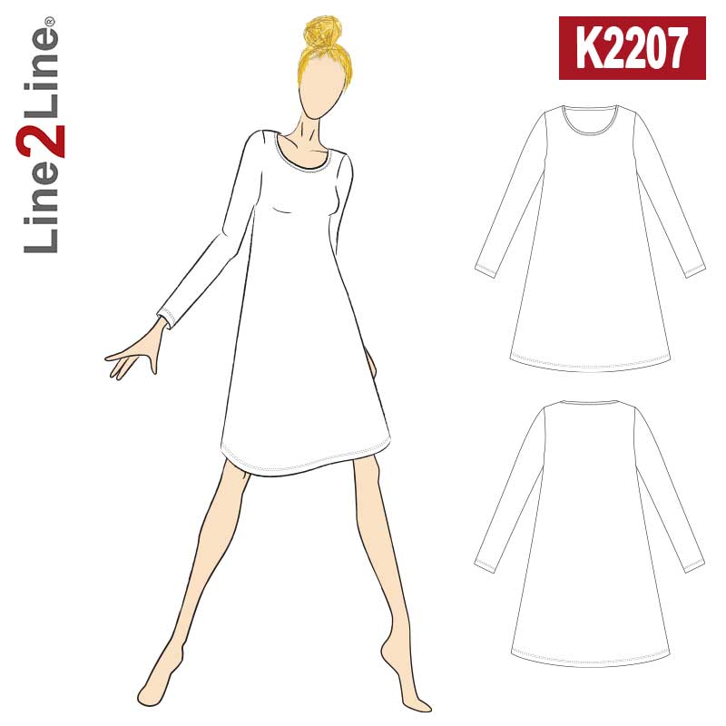 Line2Line K2207 Kjole med A-facon - KreStoffer