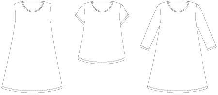 Line2Line K2207 Kjole med A-facon PLUS - KreStoffer