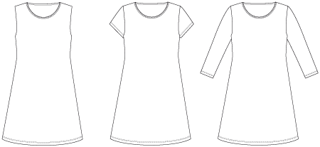 Line2Line K2208 T-shirt kjole med vidde