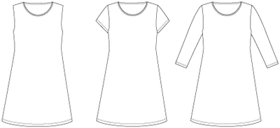 Line2Line K2208 T-shirt kjole med vidde - KreStoffer