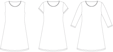 Line2Line K2208 T-shirt kjole med vidde PLUS - KreStoffer