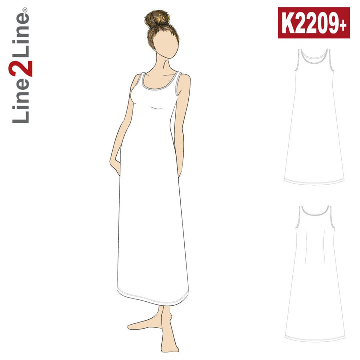 Line2Line K2209 Tank top maxi kjole - PLUS