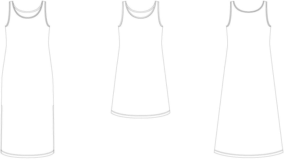 Line2Line K2209 Tank top maxi kjole - PLUS