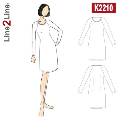 Line2Line K2210 Raglan kjole - KreStoffer