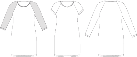Line2Line K2210 Raglan kjole PLUS - KreStoffer