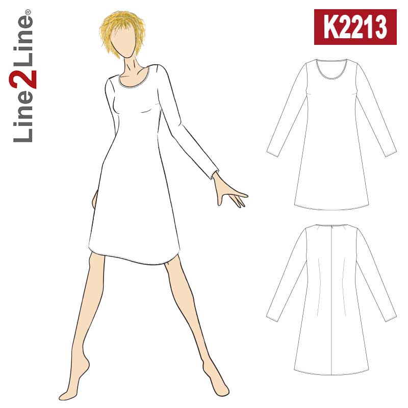 Line2Line K2213 Kjole med vidde - KreStoffer