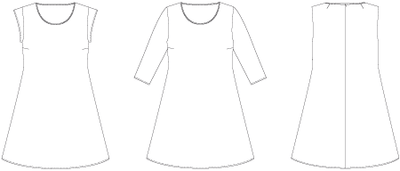 Line2Line K2213 Kjole med vidde, fast PLUS - KreStoffer