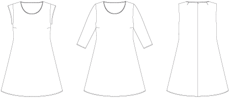 Line2Line K2213 Kjole med vidde, fast PLUS - KreStoffer