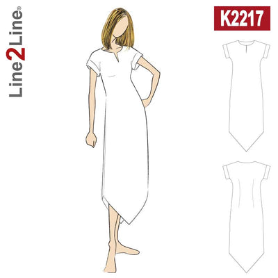Line2Line K2217 Kjole med slids og spidser - KreStoffer