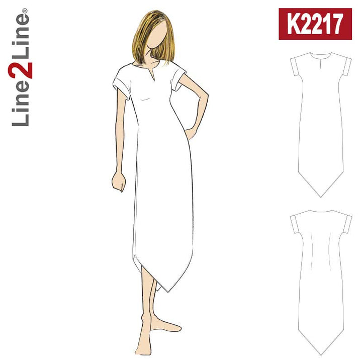 Line2Line K2217 Kjole med slids og spidser