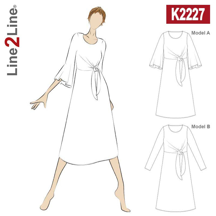 Line2Line K2227 Bindekjole med klokkeærmer
