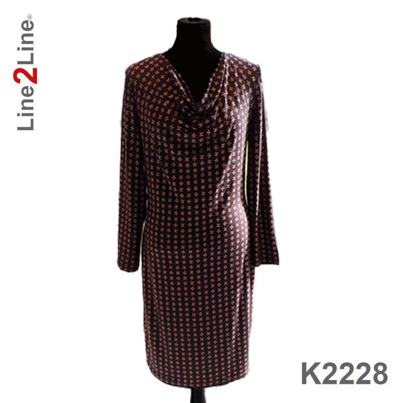 Line2Line K2228 Vandfaldskjole - KreStoffer