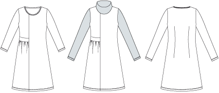 Line2Line K2229 Kjole med asymmetrisk bælteeffekt