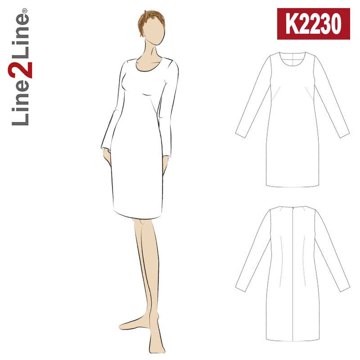 Line2Line K2230 Kjole med skrå brystindsnit