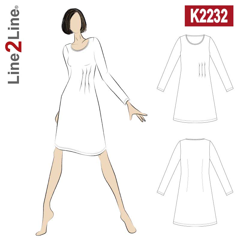 Line2Line K2232 Kjole med tre læg i tajlen