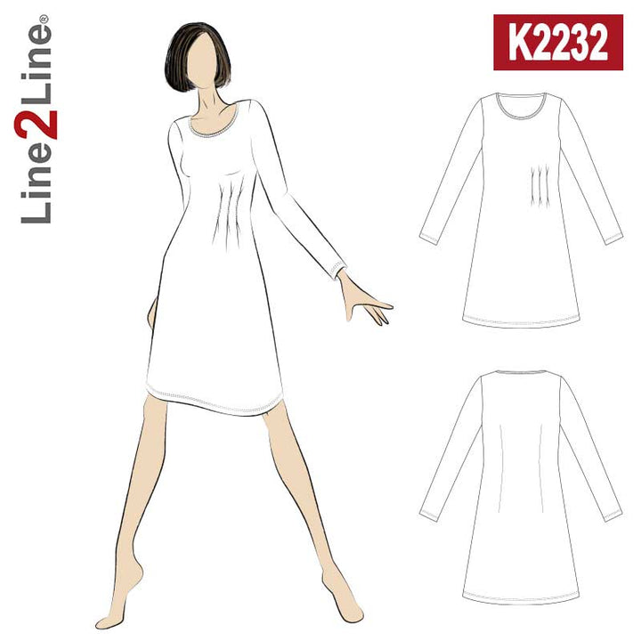 Line2Line K2232 Kjole med tre læg i tajlen