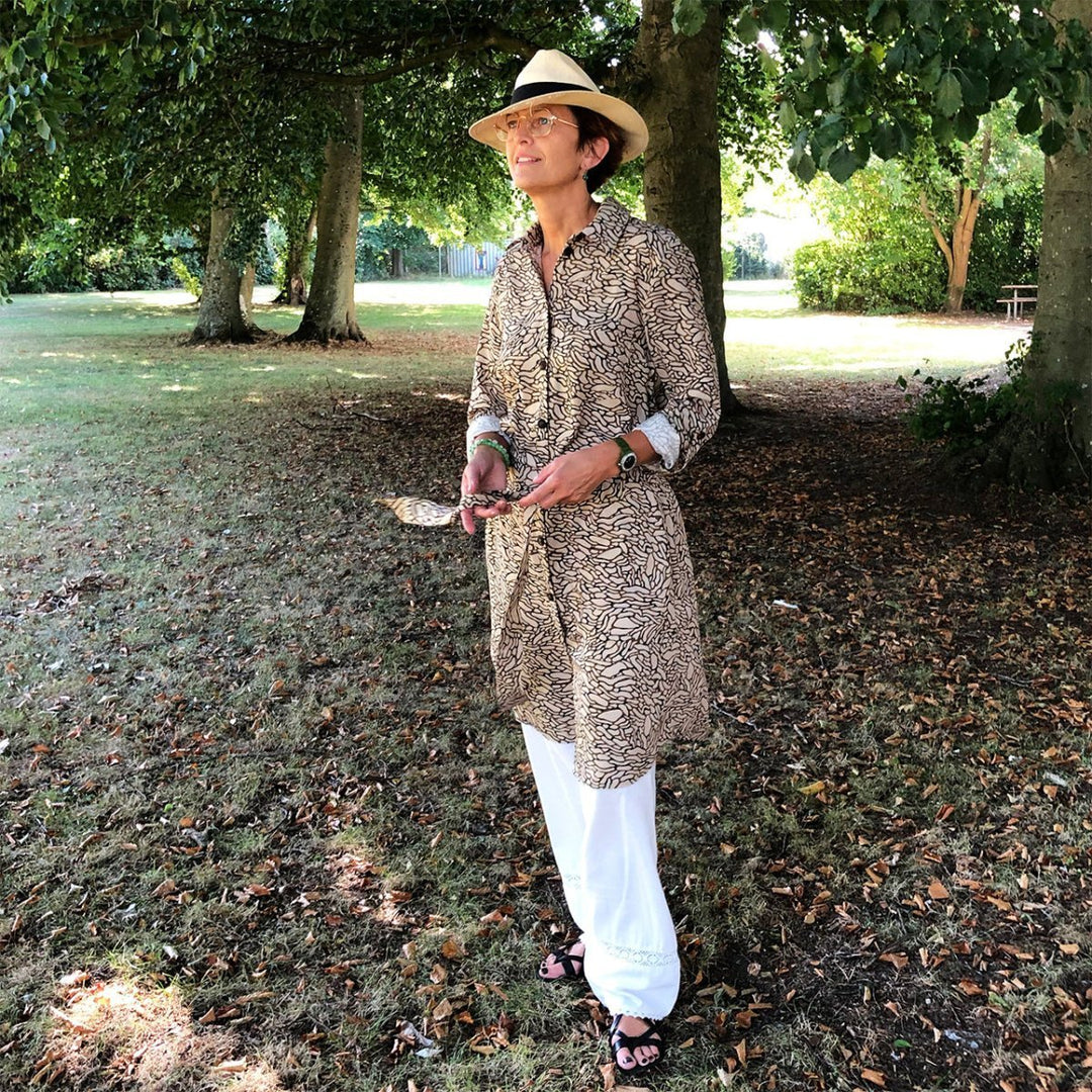 Line2Line K2233 Skjortekjole med lomme og bælte