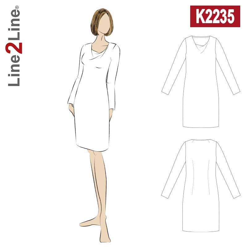 Line2Line K2235 Vandfaldskjole, fast