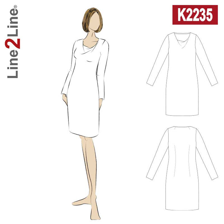 Line2Line K2235 Vandfaldskjole, fast