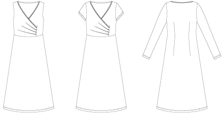 Line2Line K2237 Taljeskåret kjole med slå-om effekt - KreStoffer