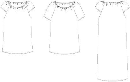 Line2Line K2242 Raglan kjole med elastik