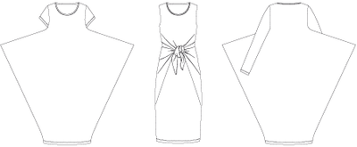Line2Line K2244 Draperet kjole med eller uden knude - KreStoffer
