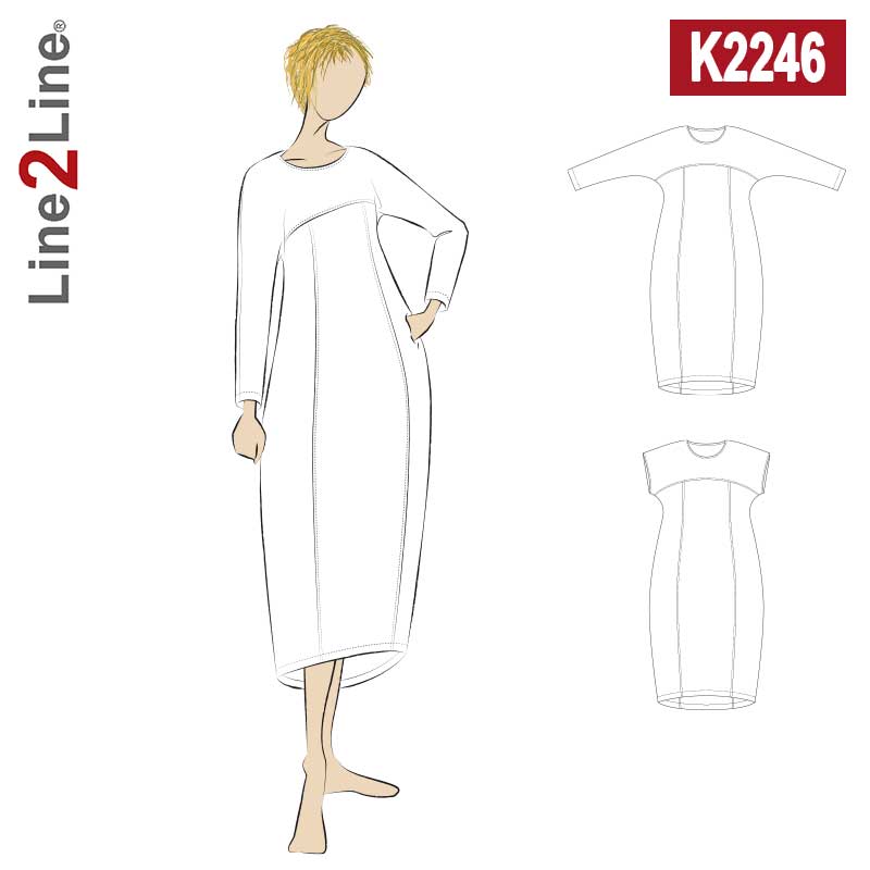 Line2Line K2246 Maxi ballonkjole med skæringer