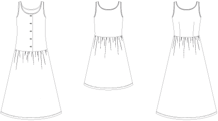 Line2Line K2251 Tank top kjole med rynk