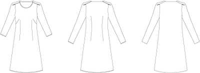 Line2Line K2256 Kjole med epaulette ærmer - KreStoffer