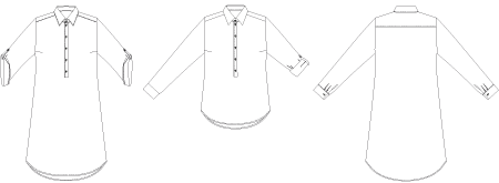 Line2Line K2259 Skjortekjole med stolpelukning - KreStoffer