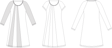 Line2Line K2260 Raglan kjole med kiler