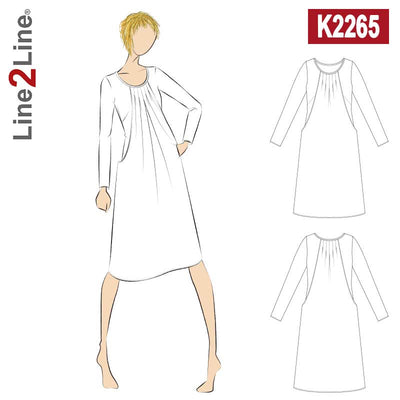Line2Line K2265 Dobbelt kjole med wienerlæg - KreStoffer