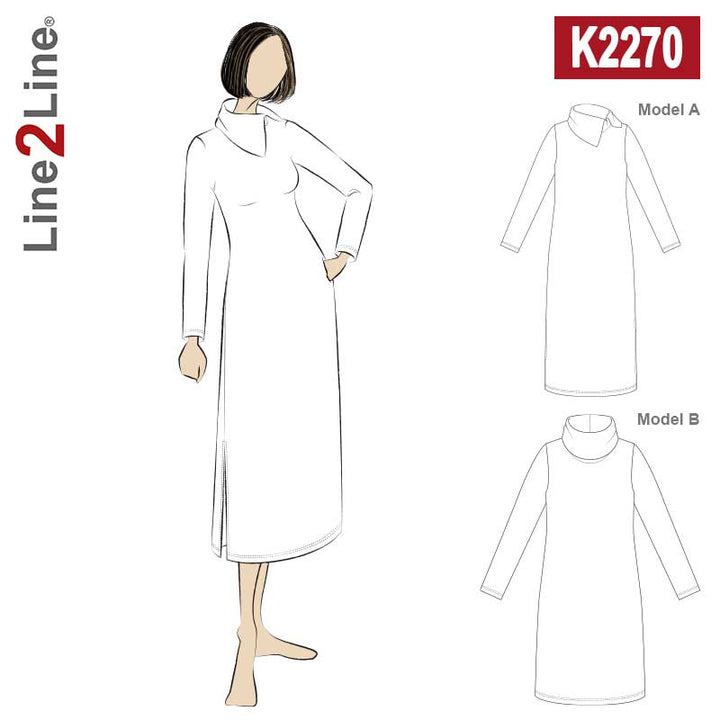 Line2Line K2270 Kjole med stor krave