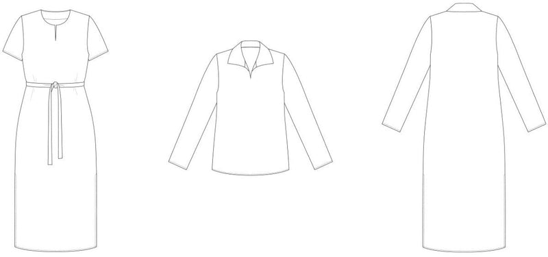 Line2Line K2272 Kaftan med krave og slidser - KreStoffer