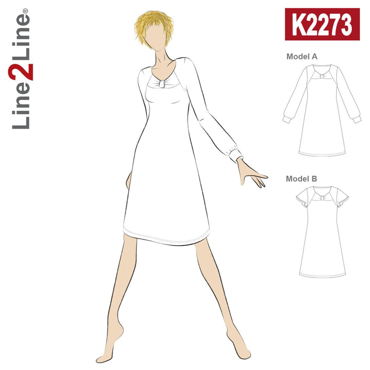 Line2Line K2273 Kjole med knudeeffekt og vidde