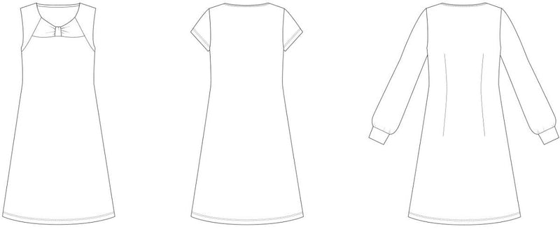 Line2Line K2273 Kjole med knudeeffekt og vidde - KreStoffer