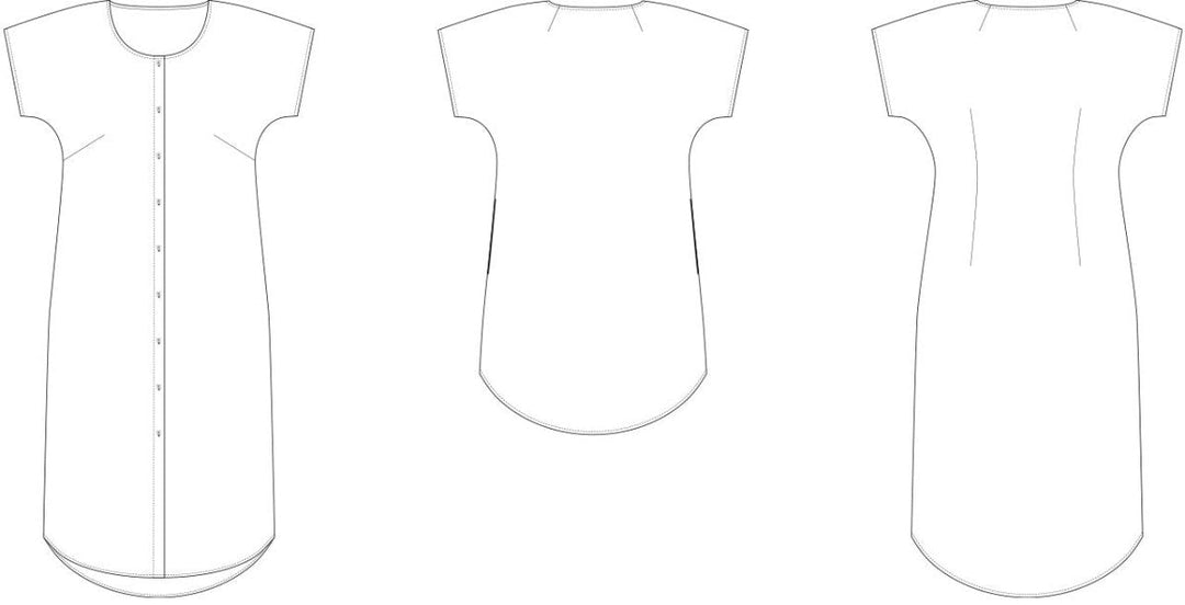 Line2Line K2276 PLUS SIZE Kjole med knaplukning og lommer
