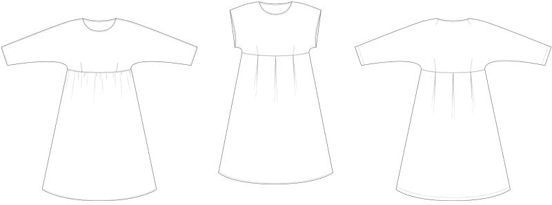 Line2Line K2279 PLUS SIZE Flagermuskjole med wienerlæg og rynk