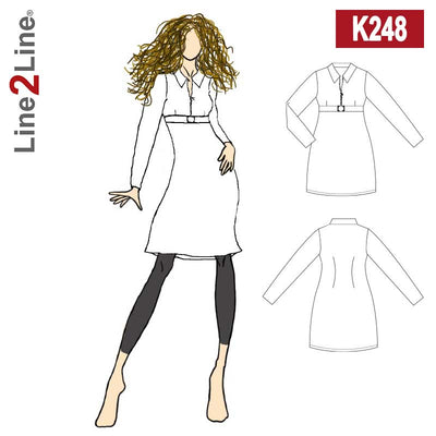 Line2Line K248 Kjole med flipkrave - KreStoffer
