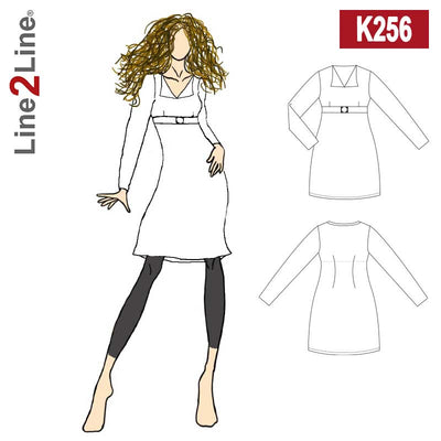 Line2Line K256 Kjole med udfaldskrave - KreStoffer