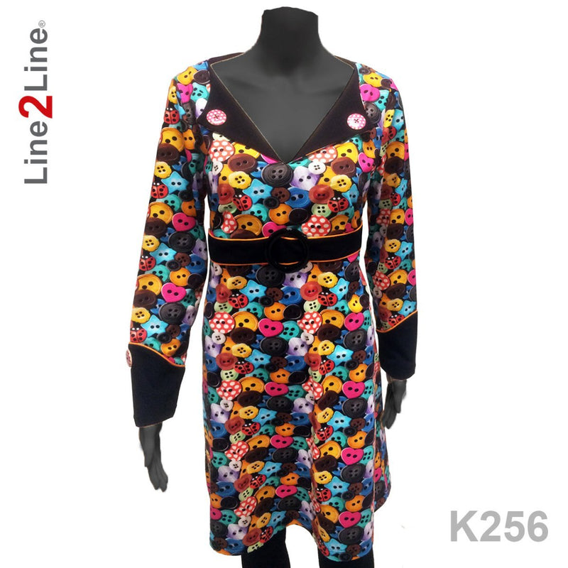 Line2Line K256 Kjole med udfaldskrave - KreStoffer
