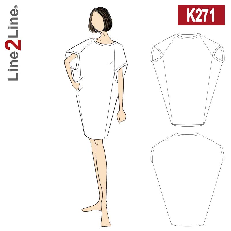 Line2Line K271 Flagermuskjole med skrå ærmegab
