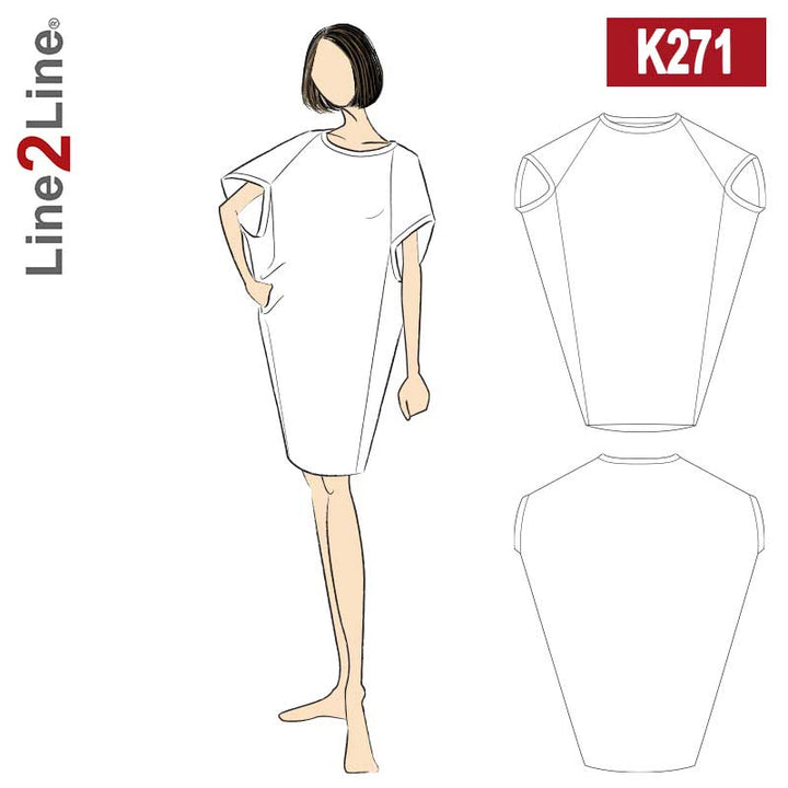 Line2Line K271 Flagermuskjole med skrå ærmegab